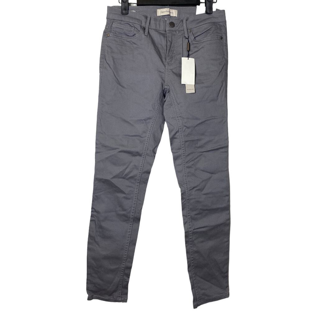 Calvin Klein Women's Mid Rise Ankle Skinny Jeans Gray 4 NWT